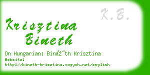 krisztina bineth business card